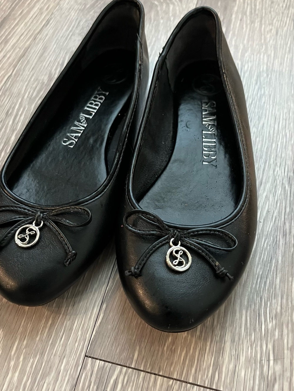Sam & Libby Black Bow-Accent Ballet Flats